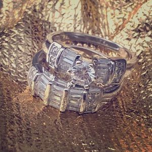 Sterling silver wedding set